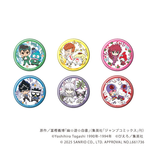 『幽☆遊☆白書×サンリオキャラクターズ』缶バッジ01/コンプリートセット(全6種)(コラボイラスト)